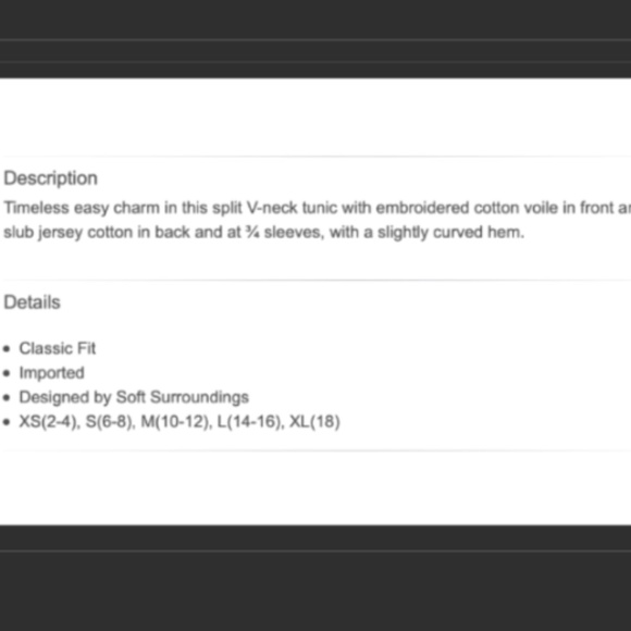 Soft Surroundings Coconut Dreams Mellow Mauve M and S NWT embroidered top $80 - Picture 6 of 8